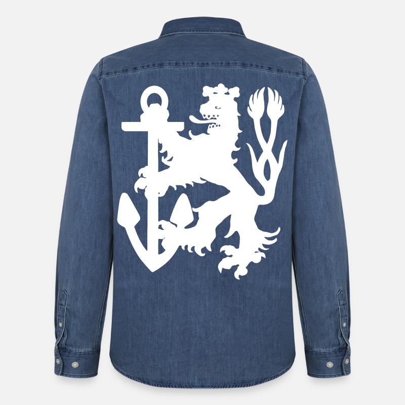 Düsseldorf - Düsseldorfer Löwe - Männer Jeanshemd Organic von Stanley/Stella - verwaschenes Mittelblau 