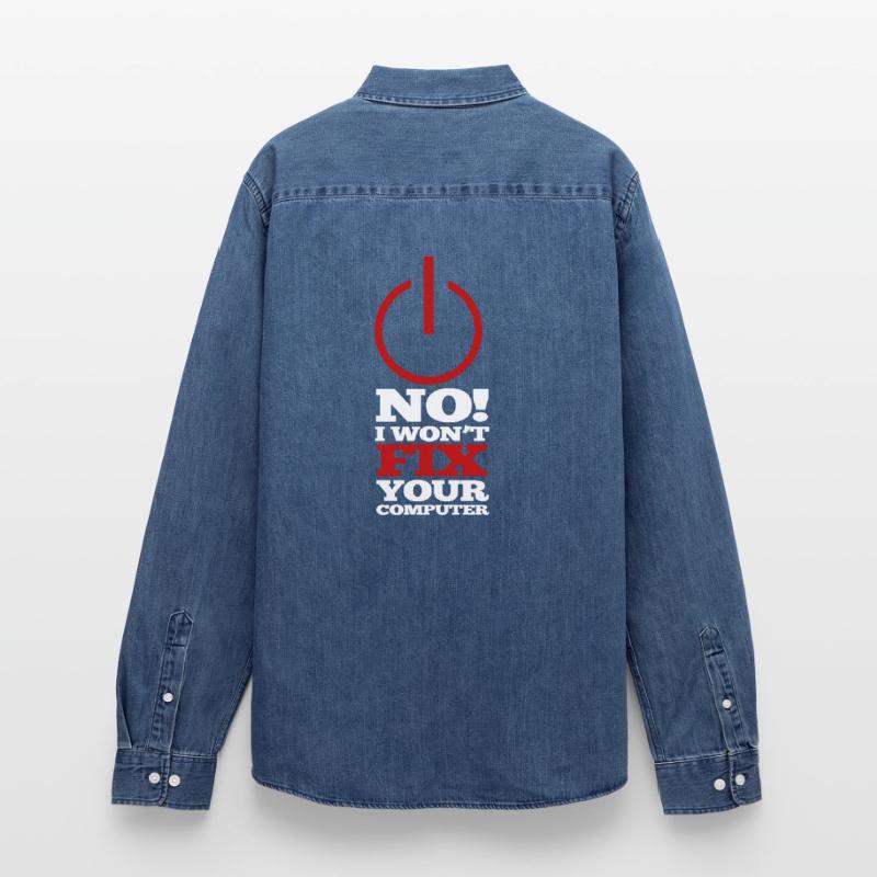 Programme d’ordinateur Code Nerd Script Hacker Chemise en denim homme bio Stanley/Stella