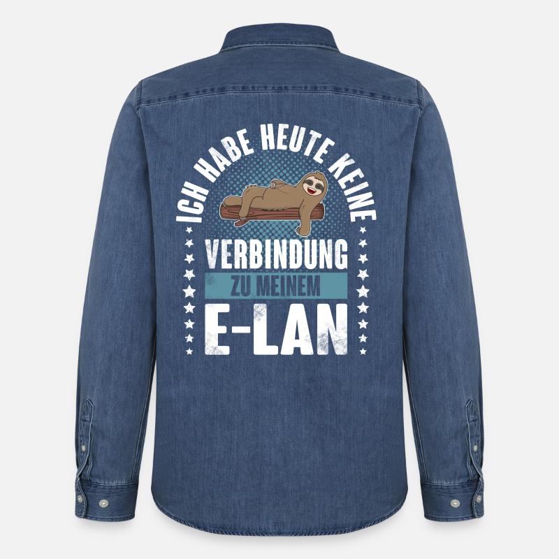 Faultier E Lan - Männer Jeanshemd Organic von Stanley/Stella - verwaschenes Mittelblau 