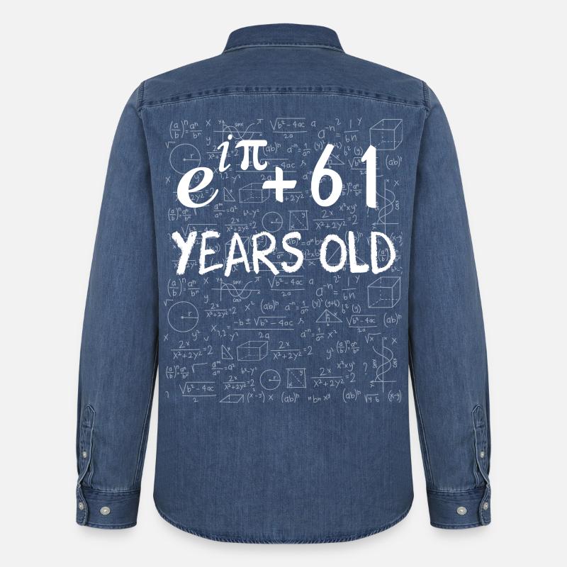 60th birthday 60 years old Euler Identity math - Men’s Organic Denim Shirt by Stanley/Stella - mid washy 