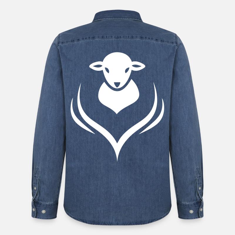 Lamm Lämmchen Schaf Schäfer - Männer Jeanshemd Organic von Stanley/Stella - verwaschenes Mittelblau 
