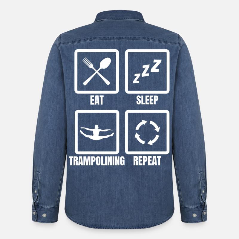 Trampolinist Routine - Männer Jeanshemd Organic von Stanley/Stella - verwaschenes Mittelblau