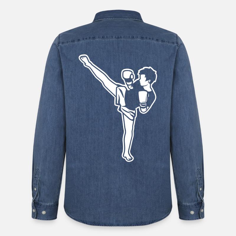 Kidboxer Junge - Männer Jeanshemd Organic von Stanley/Stella - verwaschenes Mittelblau 