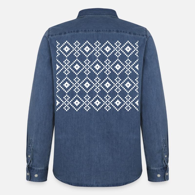 Weihnachtlicher Uni-Pullover (dunkel) - Männer Jeanshemd Organic von Stanley/Stella - verwaschenes Mittelblau 