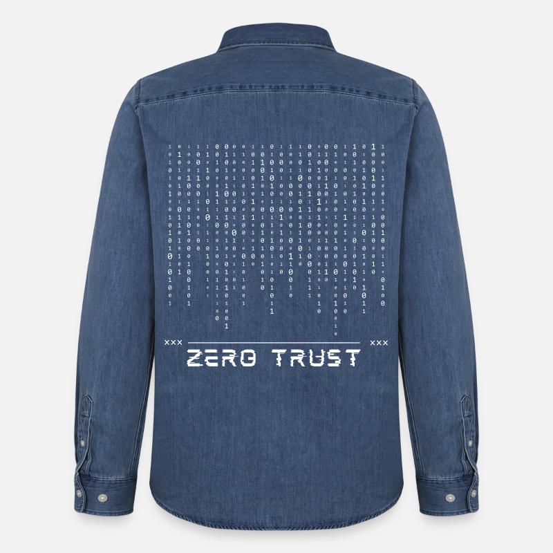 Zero-Trust-Binärcode - Männer Jeanshemd Organic von Stanley/Stella - verwaschenes Mittelblau 
