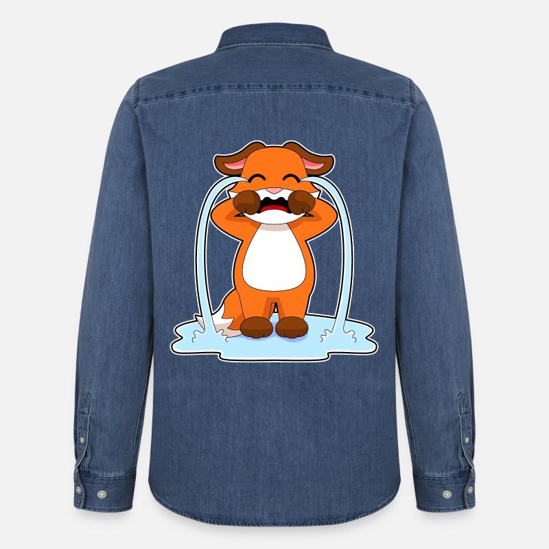 Fuchs weint - Männer Jeanshemd Organic von Stanley/Stella - verwaschenes Mittelblau