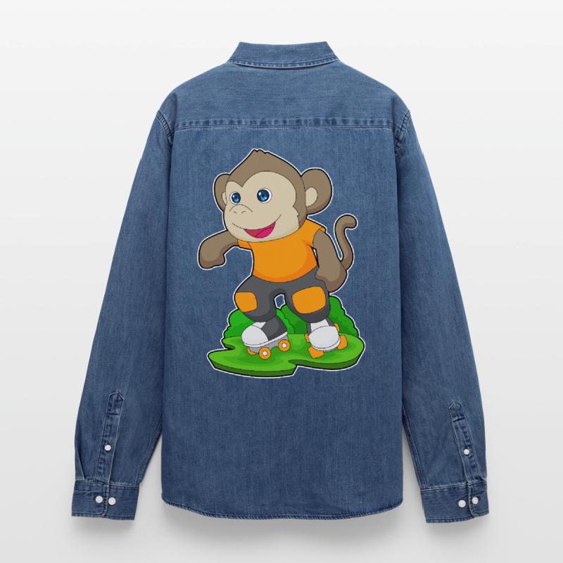 Monkey Rollers Rollers Rollers Chemise en denim homme bio Stanley/Stella