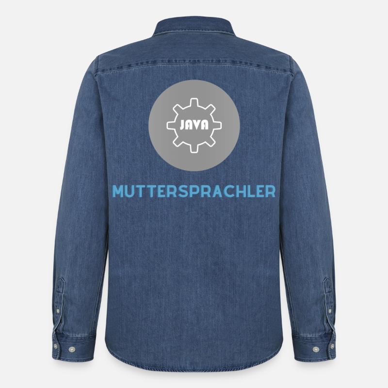 Native speaker: JavaScript Edition - Men’s Organic Denim Shirt by Stanley/Stella - mid washy 