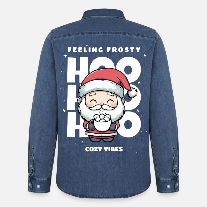 Weihnachten Pullover - Weihnachtsmann, Geschenk - Männer Jeanshemd Organic von Stanley/Stella - verwaschenes Mittelblau 