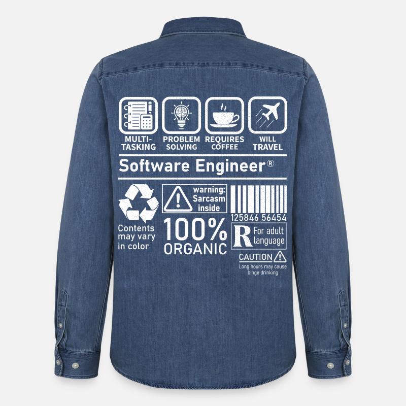 software engineer multi tasking problem solving - Men’s Organic Denim Shirt by Stanley/Stella - mid washy