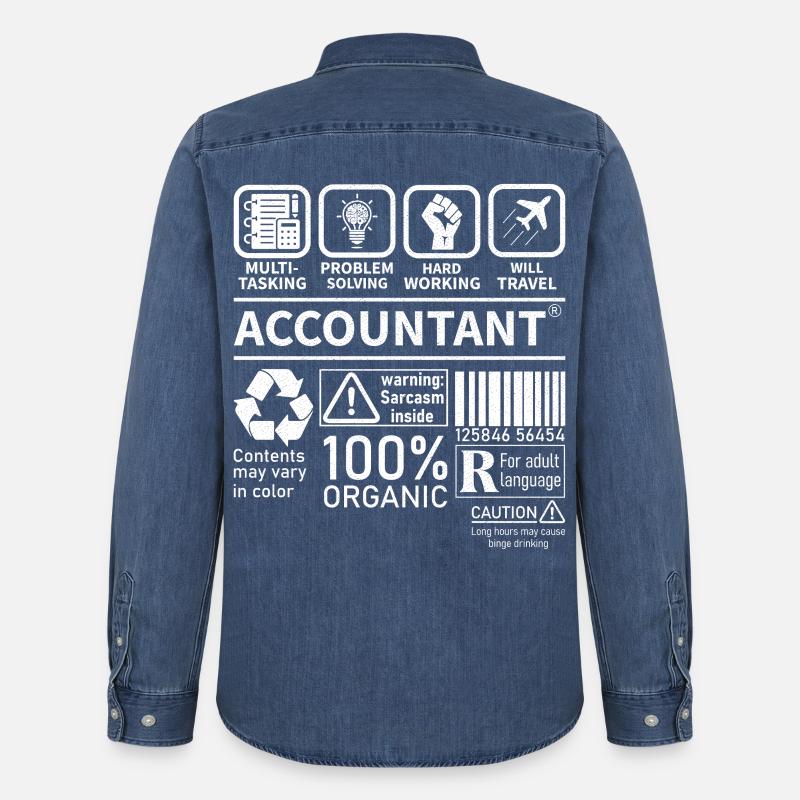 Accountant Multi Tasking Problem Solving - Men’s Organic Denim Shirt by Stanley/Stella - mid washy
