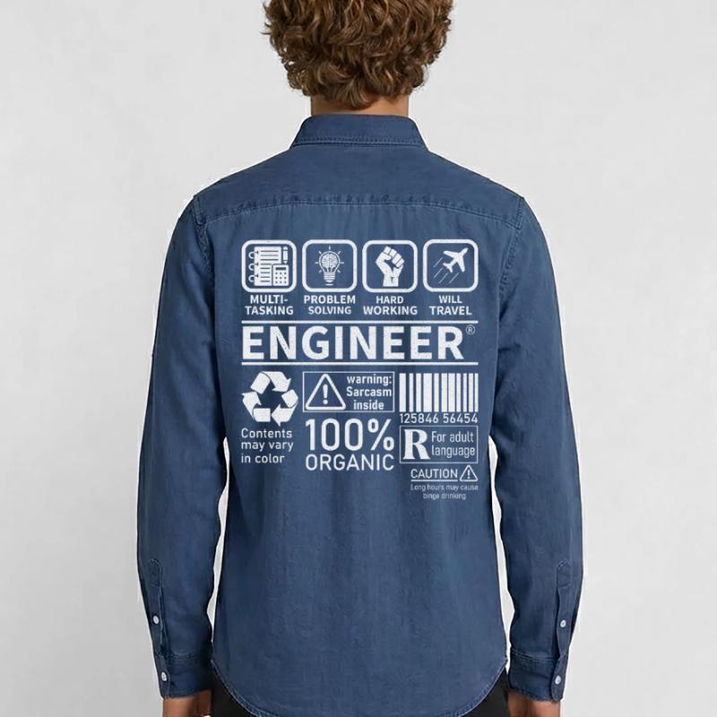 engineer multitasking problem solving hard working Männer Jeanshemd Organic von Stanley/Stella