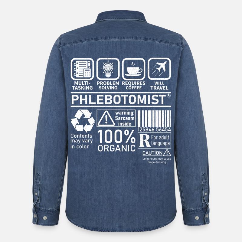Phlebotomist multi tasking problem solving - Men’s Organic Denim Shirt by Stanley/Stella - mid washy