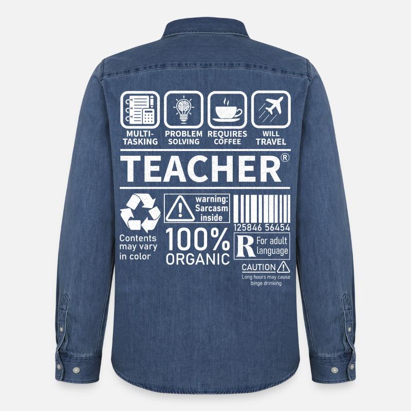 Teacher multi tasking problem solving requires - Men’s Organic Denim Shirt by Stanley/Stella - mid washy