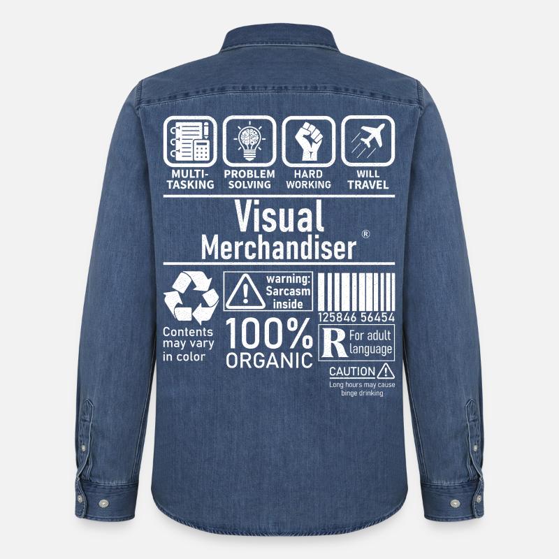 Visual Merchandiser résolution de problèmes multitâches - Chemise en denim homme bio Stanley/Stella - bleu moyen délavé