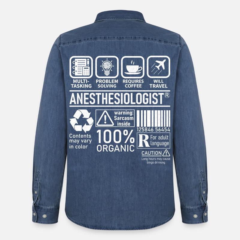 Anestesista multi tasking problem solving - Camicia in denim uomo bio di Stanley/Stella - blu medio slavato 