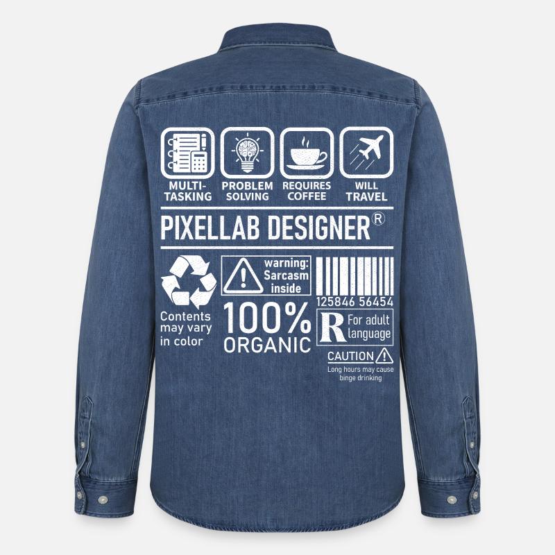 Pixellab Designer multi tasking problem solving - Männer Jeanshemd Organic von Stanley/Stella - verwaschenes Mittelblau