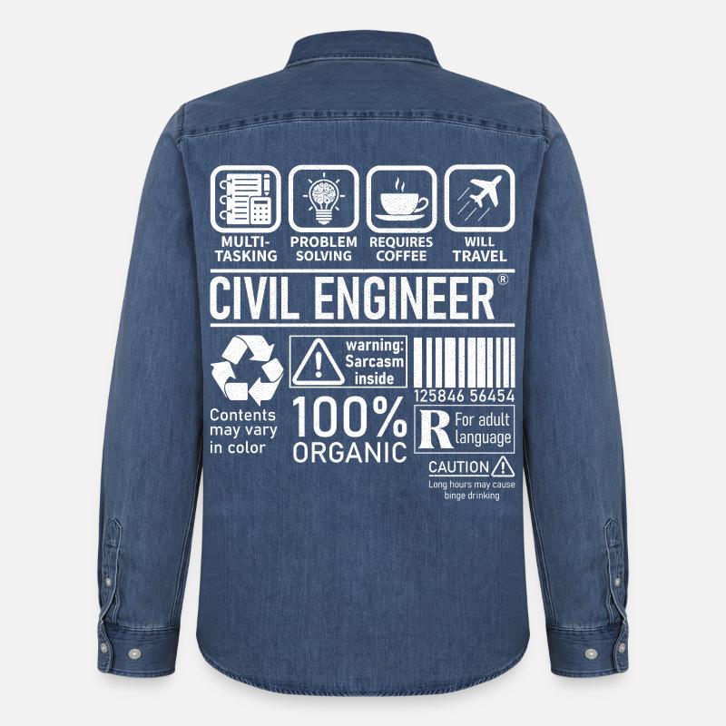 Civil Engineer multi tasking problem solving - Männer Jeanshemd Organic von Stanley/Stella - verwaschenes Mittelblau