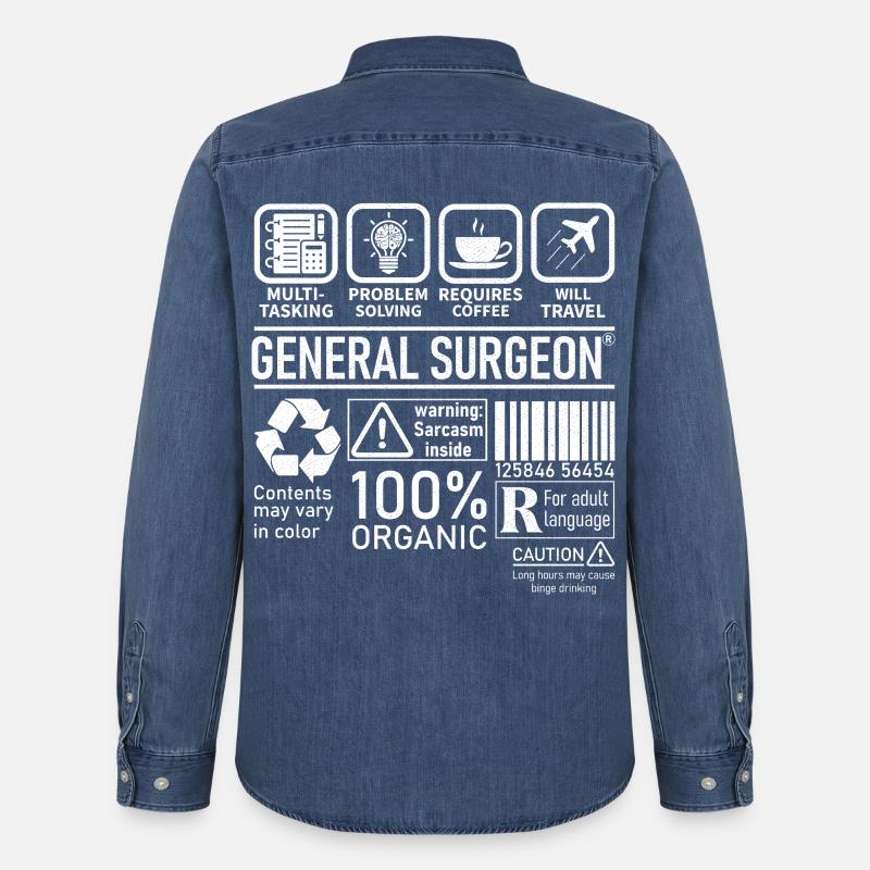 General Surgeon multi tasking problem solving - Men’s Organic Denim Shirt by Stanley/Stella - mid washy