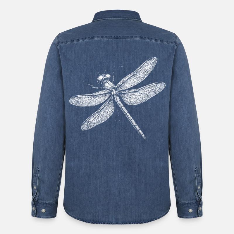 Libelle - Männer Jeanshemd Organic von Stanley/Stella - verwaschenes Mittelblau 