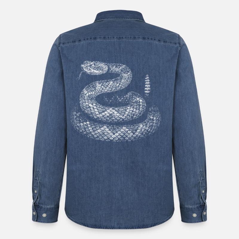 Schlange - Männer Jeanshemd Organic von Stanley/Stella - verwaschenes Mittelblau 