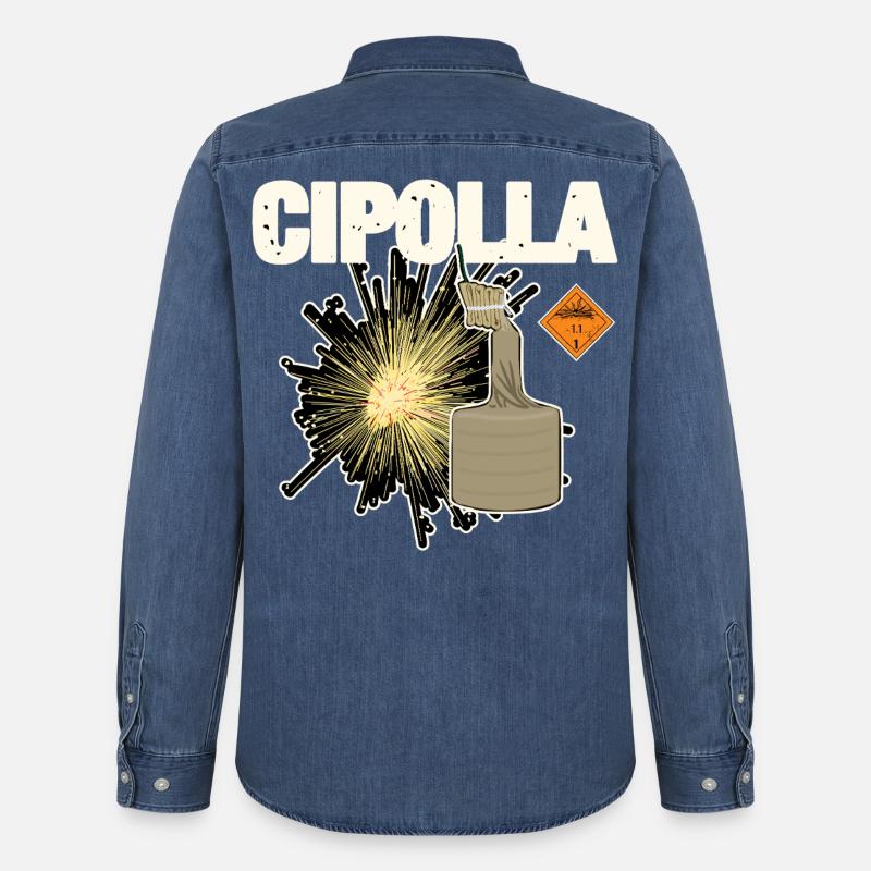 Cipolla Pyro - Męska koszula dżinsowa bio Stanley/Stella - spłowiały średnioniebieski 