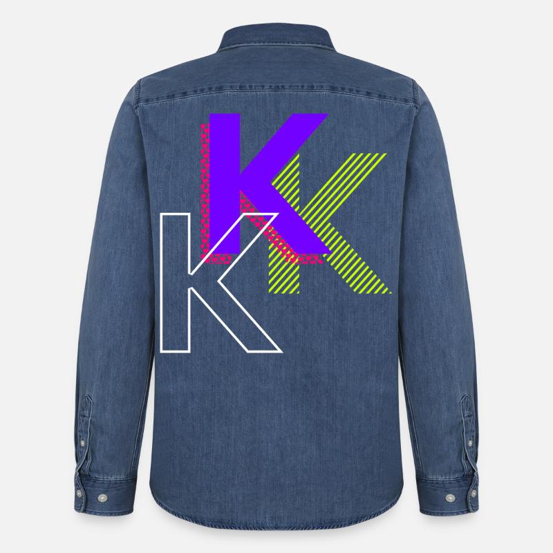 k - Progettazione di graffiti - Camicia in denim uomo bio di Stanley/Stella - blu medio slavato 