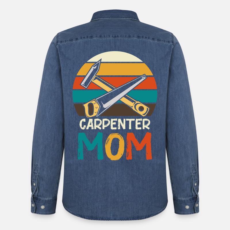Schreiner Mutter Retro Werkzeug - Männer Jeanshemd Organic von Stanley/Stella - verwaschenes Mittelblau 