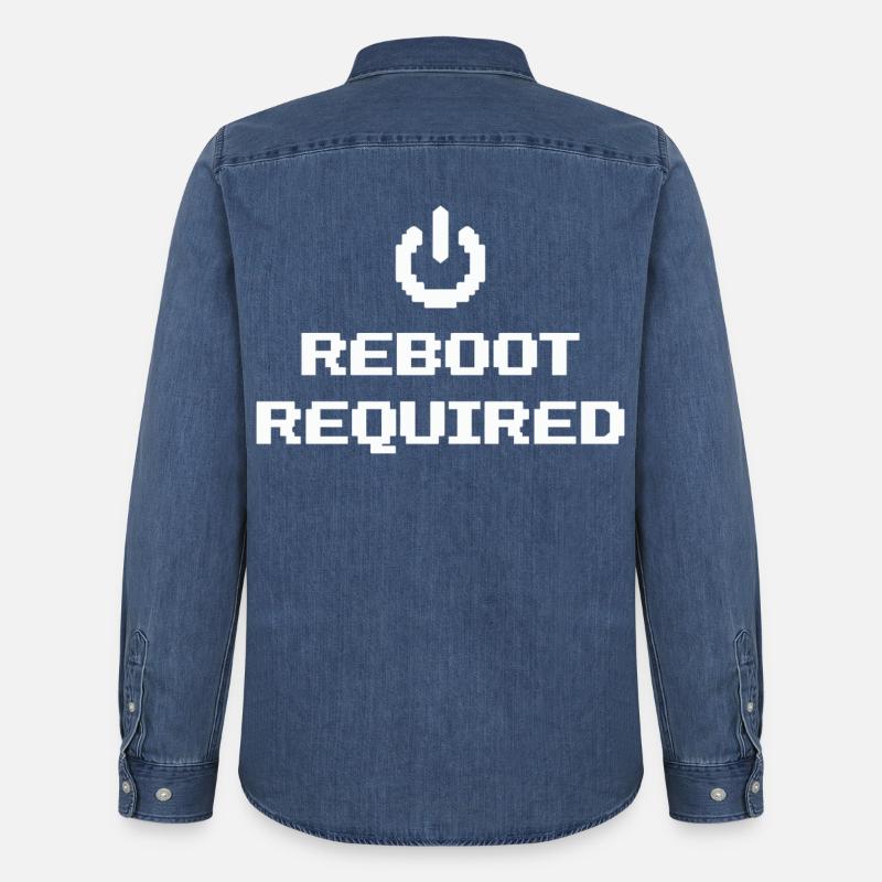 REBOOT REQUIRED Neustart Erforderlich - Männer Jeanshemd Organic von Stanley/Stella - verwaschenes Mittelblau 