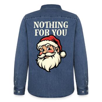 Nothing for you - Santa - Men’s Organic Denim Shirt by Stanley/Stella - mid washy  - Back - AI Model Male 185 light (185cm)