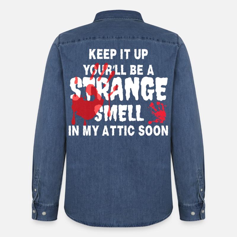 Dachboden Echos Rote Hand - Männer Jeanshemd Organic von Stanley/Stella - verwaschenes Mittelblau 