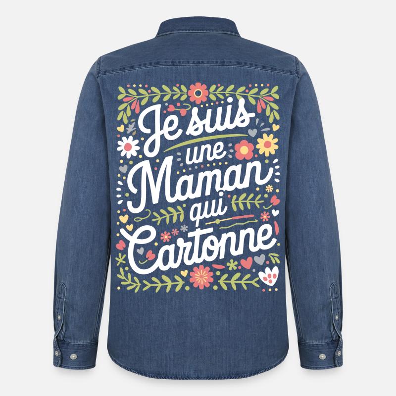 Ich bin eine erfolgreiche Mutter - Männer Jeanshemd Organic von Stanley/Stella - verwaschenes Mittelblau 