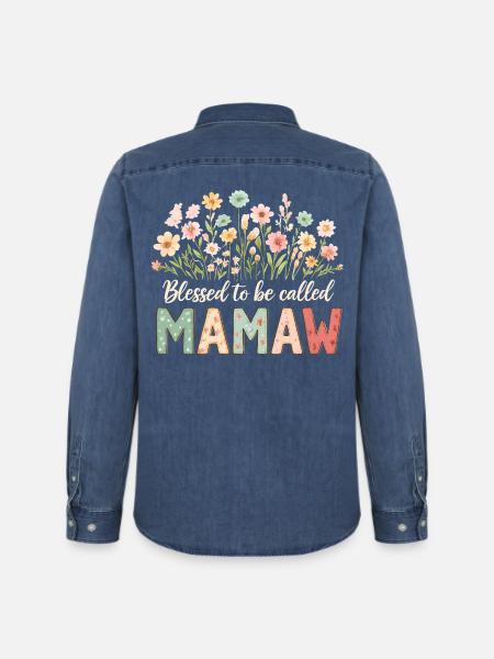 Gesegnet Mamaw genannt zu werden - Men’s Organic Denim Shirt by Stanley/Stella - mid washy 