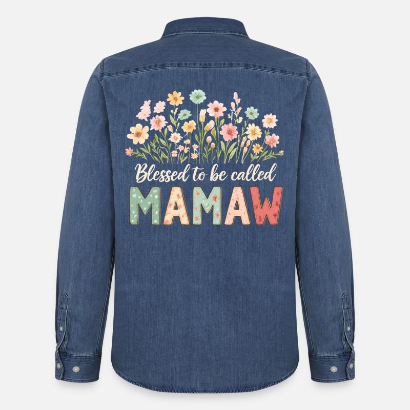 Gesegnet Mamaw genannt zu werden - Männer Jeanshemd Organic von Stanley/Stella - verwaschenes Mittelblau