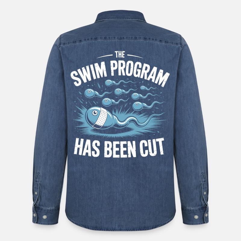Schwimmprogramm wurde beendet - Männer Jeanshemd Organic von Stanley/Stella - verwaschenes Mittelblau 