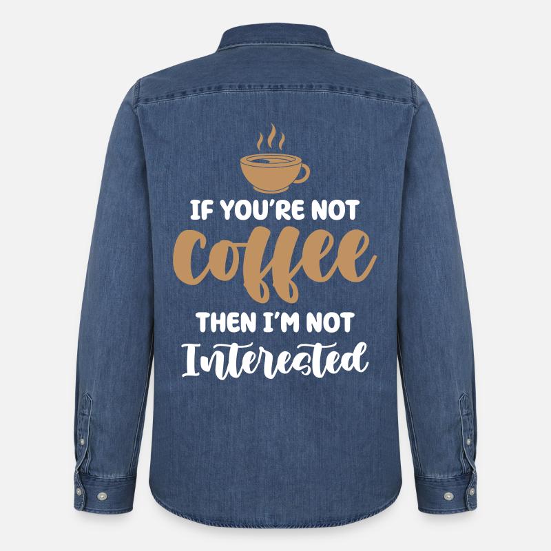Kaffee oder kein Interesse - Männer Jeanshemd Organic von Stanley/Stella - verwaschenes Mittelblau 