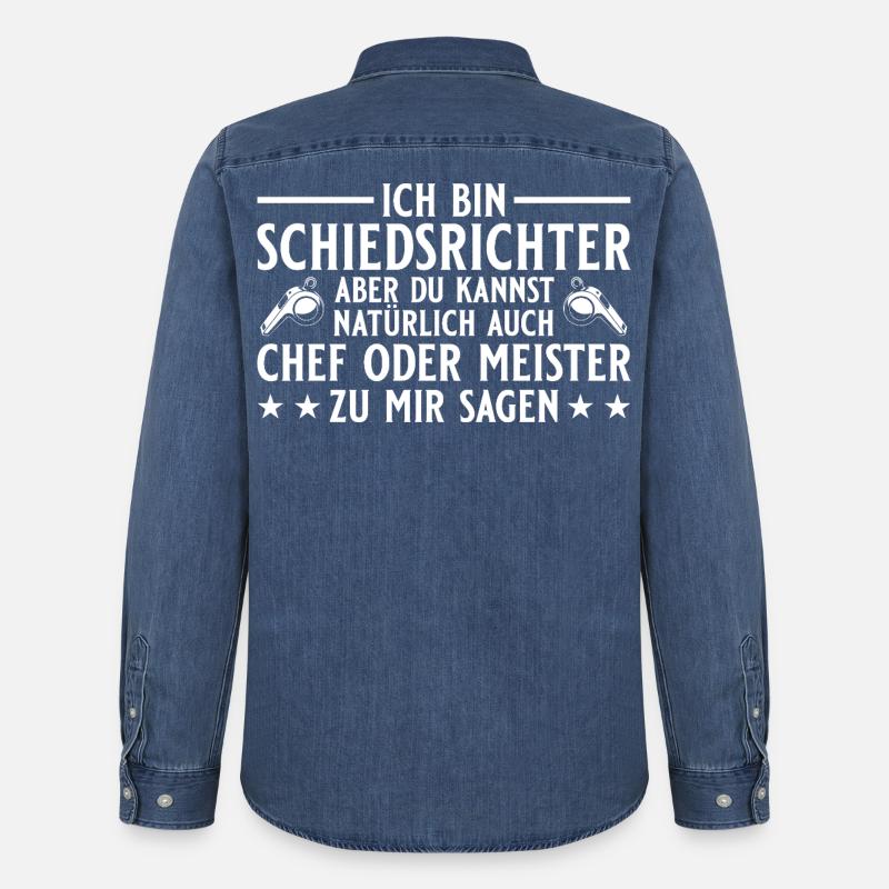 Schiedsrichter Chef oder Meister - Männer Jeanshemd Organic von Stanley/Stella - verwaschenes Mittelblau 