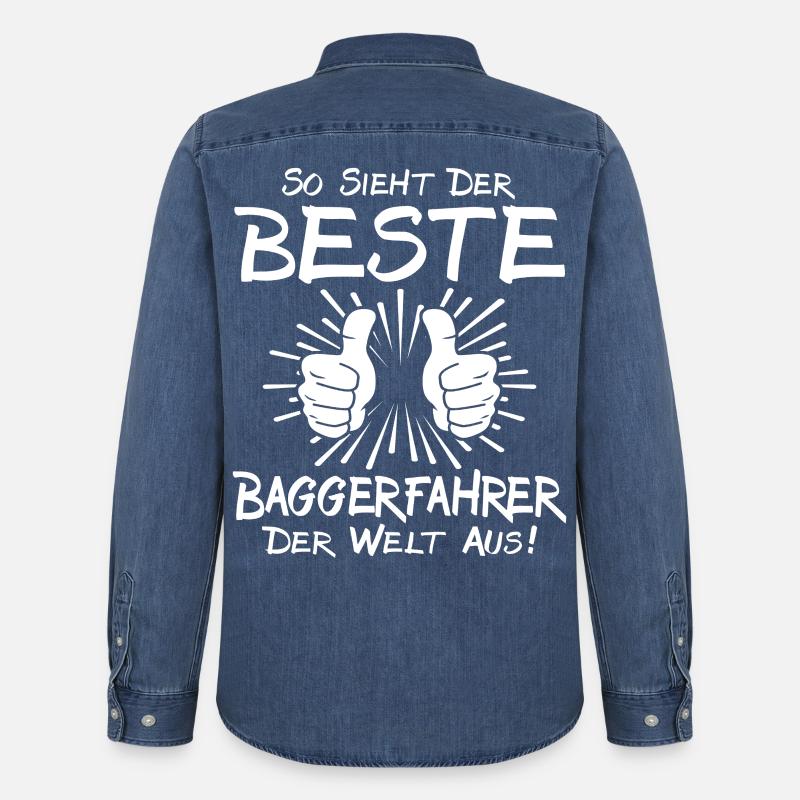 Bester Baggerfahrer - Männer Jeanshemd Organic von Stanley/Stella - verwaschenes Mittelblau 