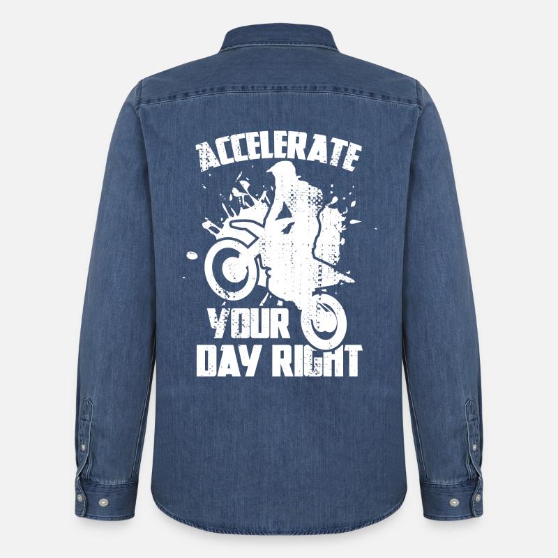 Accelerate Your Day Right - Männer Jeanshemd Organic von Stanley/Stella - verwaschenes Mittelblau 