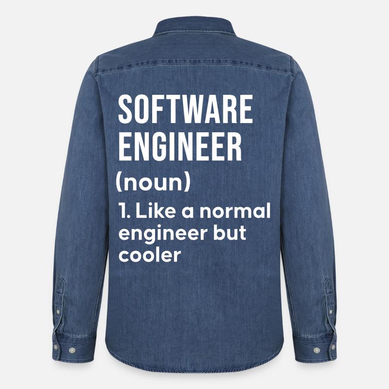 Software Engineer Spruch Shirt - Männer Jeanshemd Organic von Stanley/Stella - verwaschenes Mittelblau 