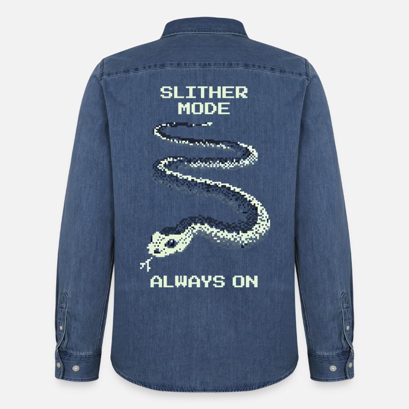 Slither Mode immer an | Schlange Mindset - Männer Jeanshemd Organic von Stanley/Stella - verwaschenes Mittelblau 