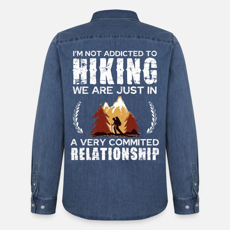 Hiking Commitment Tee Design - Männer Jeanshemd Organic von Stanley/Stella - verwaschenes Mittelblau 