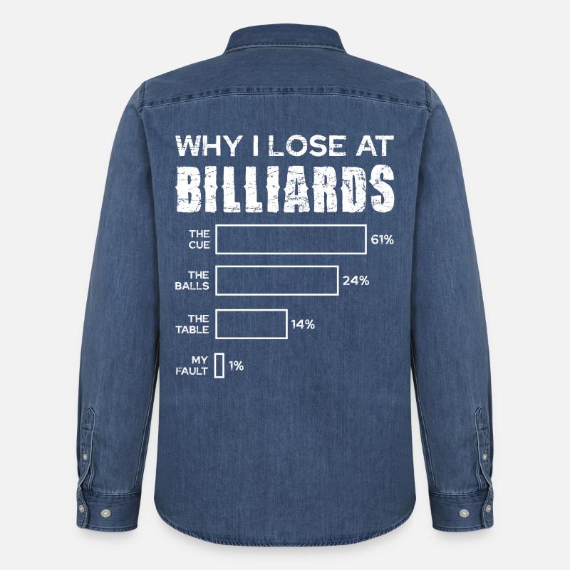 Perché perdo al biliardo - Camicia in denim Stanley/Stella - blu medio slavato 