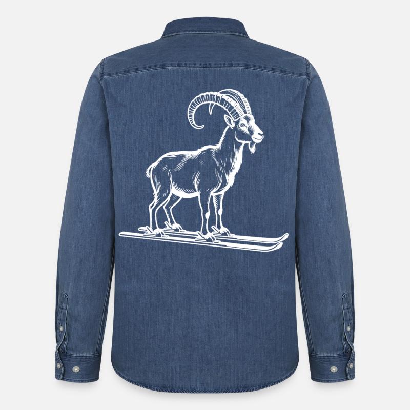 Buffo stecco per gli sciatori - Camicia in denim uomo bio di Stanley/Stella - blu medio slavato 