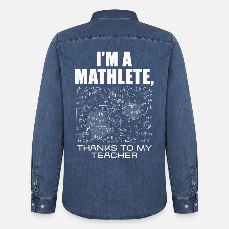 Ich bin Mathlete – Dank Lehrer - Männer Jeanshemd Organic von Stanley/Stella - verwaschenes Mittelblau