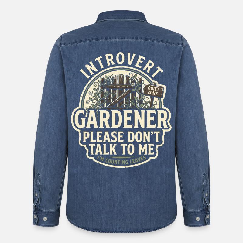 Introvert Gärtner Bitte Nicht Ansprechen - Männer Jeanshemd Organic von Stanley/Stella - verwaschenes Mittelblau