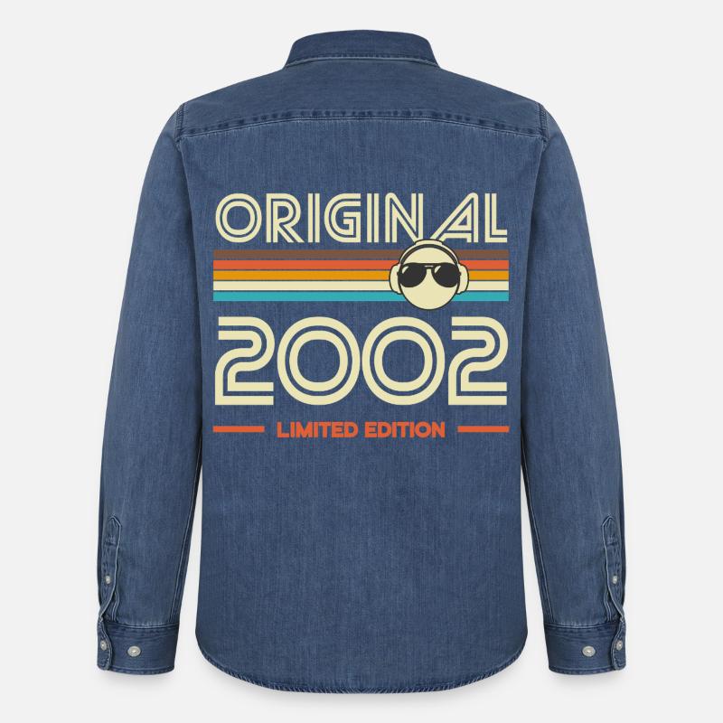 Originale limitierte Edition von 2002 - Männer Jeanshemd Organic von Stanley/Stella - verwaschenes Mittelblau 