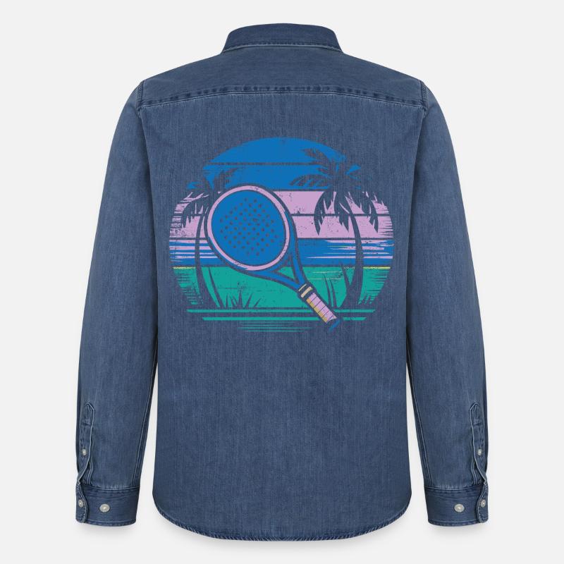 Pádel Vintage - Camicia in denim uomo bio di Stanley/Stella - blu medio slavato 