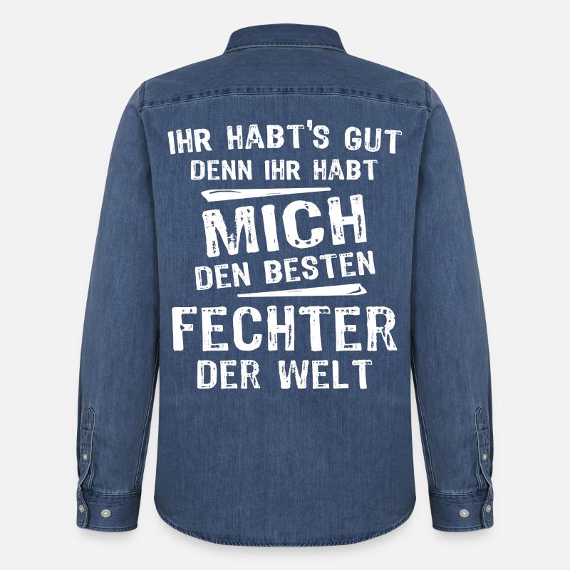Fechter - Männer Jeanshemd Organic von Stanley/Stella - verwaschenes Mittelblau 