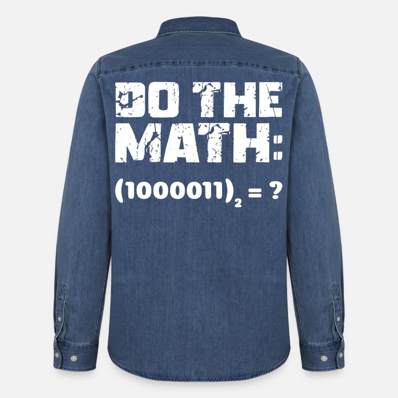 Do The Math Binary System - Men’s Organic Denim Shirt by Stanley/Stella - mid washy 